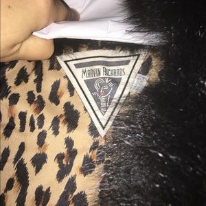 Marvin Richards Black Lambs Wool Fox Fur Collar